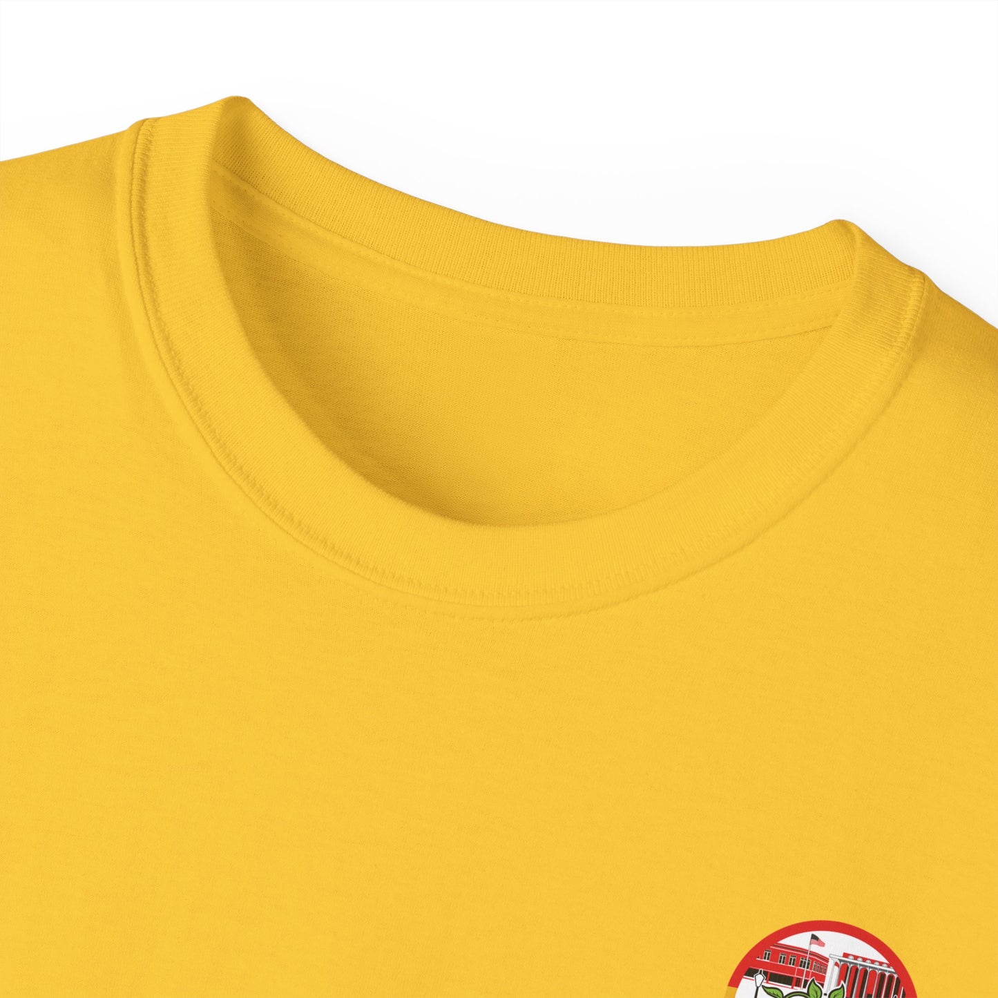 Laurel Urban Farms T-shirt with Crew Collar Neck in Daisy Yellow: Layers well with outerwear