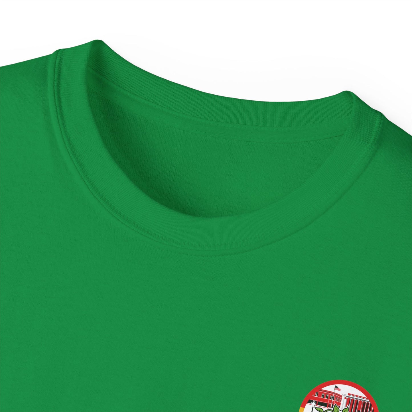 Laurel Urban Farms T-shirt with Crew Collar Neck in Irish Green: Layers well with outerwear