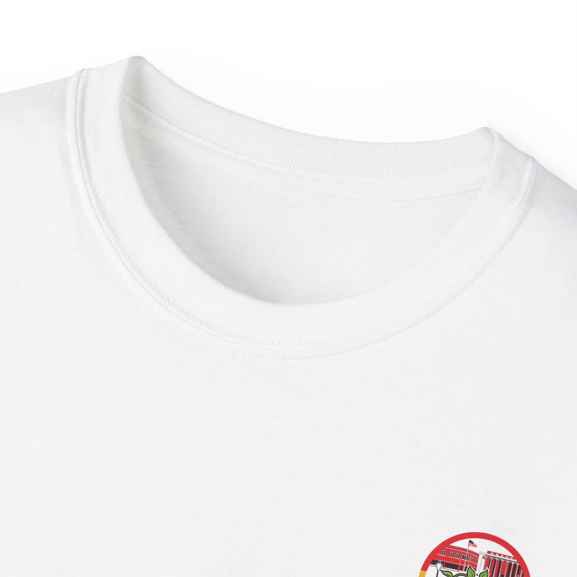 Laurel Urban Farms Crew Collar Neck T-shirt In white: Layers well with outerwear
